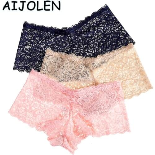 AIJOLEN Womens Panties Solid Color Lace Underwear Boxer Briefs Thin Sexy Cute Sexy lingerie New Fashion Cute Panties Briefs