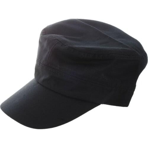 AUAU-Stylish Plain Military Army Cap Castro Cadet Patrol Cap Hat Adjustable