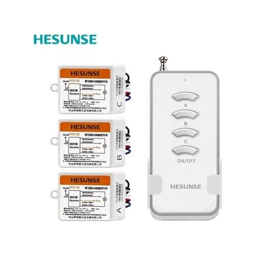 Free shipping Y-F211B1N3 Wireless 3 Way 433mhz 22V&110V Light Lamp Wireless Remote Control With 3 Receivers