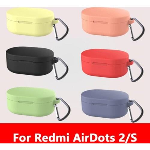 For Xiaomi Redmi Airdots Soft Silicone Case With Hook For Redmi Airdots Full Protective Cover Sleeve Shell For TWS Earphone Hot