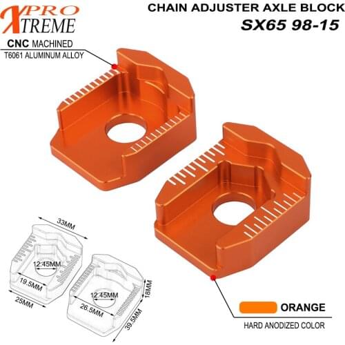 CNC Orange Rear Axle Block Chain Adjuster For KTM SX65 65SX SX 65 1998 1999 2000 2001 2002 2003 2004 2005 2006 2007 08 09-2015