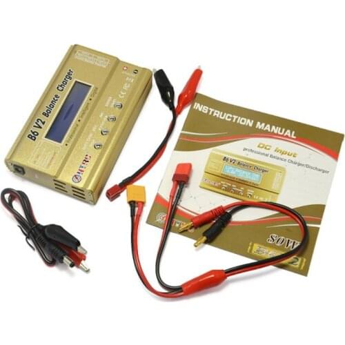 HTRC B6 V2 80W 6A Digital RC Battery Balance Charger Discharger for LiPo Battery RC Drone Helicopter