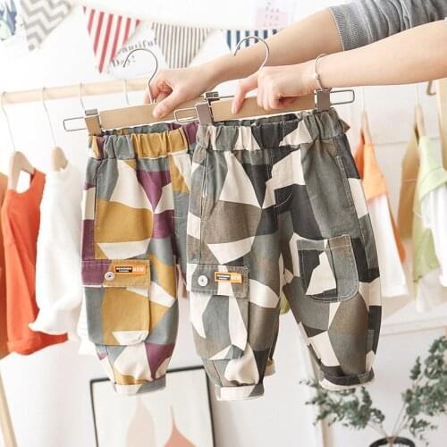 2020 New Toddlers Baby Boy Pants Kids Harem Pants Camouflage Children Pants Kids Cotton Warm Boys & Girls Trousers for 1-5 Yr