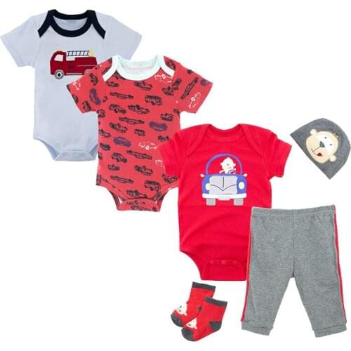 Honeyzone Infant Boy Clothing Set Summer Newborn Baby Boy Clothes Roupa Bebe Menina Toddler Bodysuit Baby Boy Outfit 100%Cotton