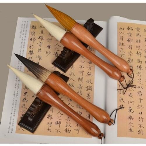Hopper-shaped Brush Pen for Landscape Paiting and Extra Large Characters Chinese Traditional Calligraphy Multiple Hair Brush Pen