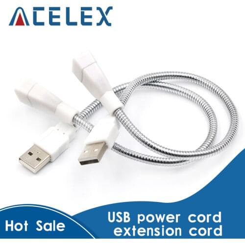 USB Extension Cable Male to Female Extender Cable LED Light Adapter Cable Metal Flexible Tube for laptop PC