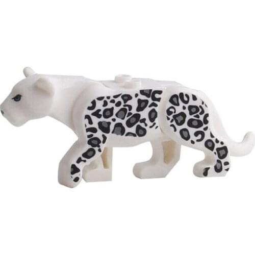 [MOC Hub] White Tiger Animals Building Blocks Brick Horse Crocodile Gorilla Tiger Kids Toys Animal Lockings Figures Assemble