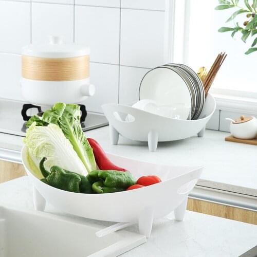 Kitchen Storage Holder Multifunctional Dish Rack Home Shelf Dinnerware Organizer Environmental Drain Rack For Kitchen Supplies