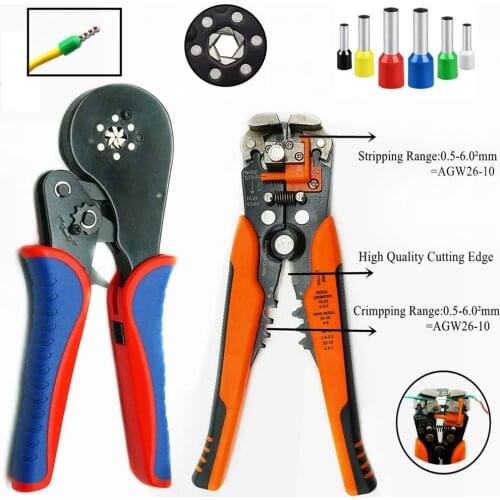 Mandowire 0.08-16mm2 Ferrule Crimping Tool Kit Ferrule Crimper Plier /1200pcs Wire Ferrules Crimp Wire Ends Terminal