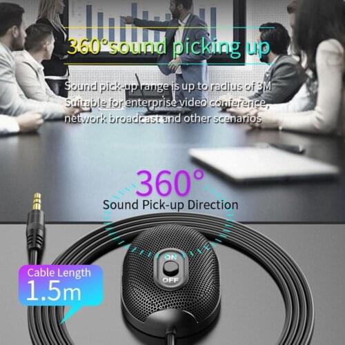Mini Microphone MIC 3.5mm Wired Condenser Microphone Omnidirectional Good Pickup Effect Office Condenser Mic Meeting Speaker