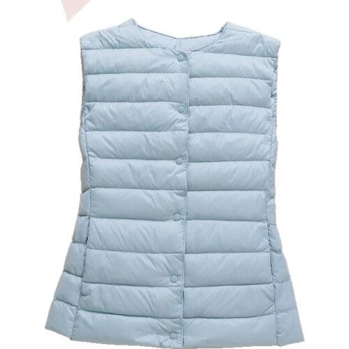 2020 Ins Fashion Women Duck Down Vest Ultralight Down Vest Women Women Duck Down Waistcoat Puffy Padded Warm Vest Jacket