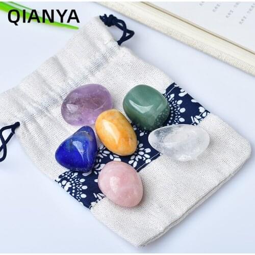 Natural Healing Reiki Crystal Gem Mineral Irregularly Polished Rolling Stone Seven Chakra Yoga Stone Color DIY Gift