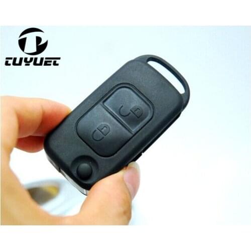 New Uncut Blade 2 Buttons Folding Flip Remote Key Shell for Mercedes-Benz Car Key Blanks Case 2/4 Track