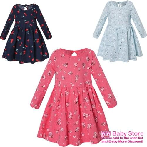 New Autumn Winter Girls Dresses Long Sleeve Baby Girls Dresses Kids Cotton Clothing Casual Dresses For 1-5Years Children