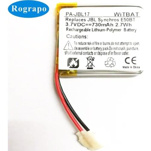 New 730mAh Replacement Battery For JBL Synchros E50BT Wireless Headset Full Accumulator 2-wire