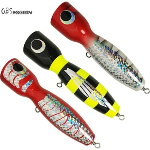 OBSESSION 120g 19cm 1pcs Large Wooden bait Artificial Popper Fishing Lure Topwater Simulation Bait Boat Sea Fishing Tackle jigs