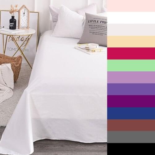 600TC Pure Cotton Luxury Solid Color Bed Sheet Custom Bedsheet Flat Sheet Linens 1PCS Bedding Sheets Single King Queen Size