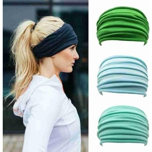 13 Colors Nonslip Elastic Folds Yoga Hairband Fashion Wide Sports Headband Running Accessories Summer Stretch Hair Band