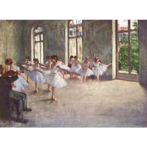 Ballet Rehearsal hand painted oil painting reproduction wall art for officr room wallpaper