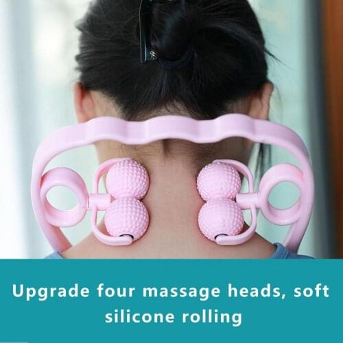 Manual Cervical Spine Massager Hand-Held Roller Kneading Tool Waist Back Muscle Pilates Gym Fitness Sport Small Portable