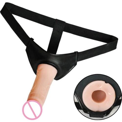 Sex Products Realistic Strap on Dildo Huge Penis Silicone Hollow Dildo Strapon Harness Penis Enlarger Extender Sex Toys for Man