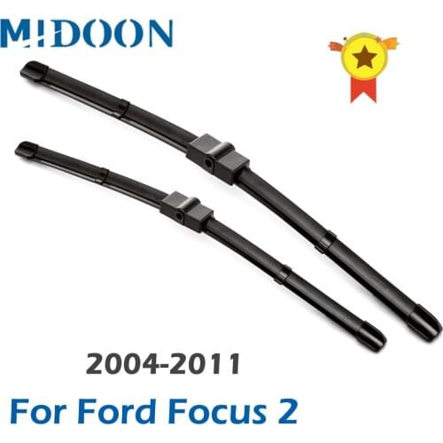 MIDOON Wiper LHD & RHD Front Wiper Blades For Ford Focus 2 2004 - 2011 Windshield Windscreen Front Window 26"+17"