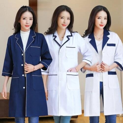 Solid color slim cotton simple anti-wrinkle overalls suit beauty salon uniform laboratory pet shop scrub overalls suit