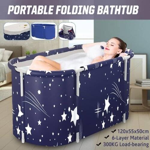 Fabric Bracket Adult Folding Bath Tub Barrel Sweat Steaming Large Home Thickened Bath Tub Portable Sauna Insulation Bath Bucket