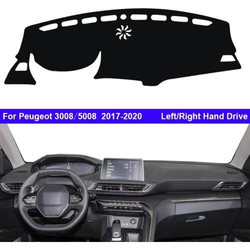 Car Inner Dashboard Cover For Peugeot 3008 5008 2017 - 2020 Auto Dash Mat Carpet Sun shade Dashmat Rug Cushion 2018 2019