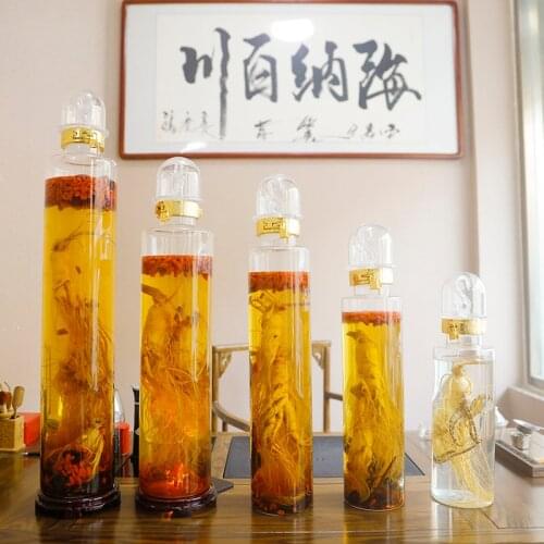 High-End Sealed Sparkling Wine Glass Bottle Sparkling Ginseng Deer Whip Wine 5 Jin 10 Jin 20 Jin Sparkling Wine Special Bottle