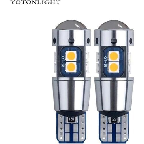 YOTONLIGHT 2x T10 W5W LED Canbus 5w Auto Lamp 194 168 Car Interior Reading Light Bulb 3030SMD Amber White Red Pink Blue Ice-Blue