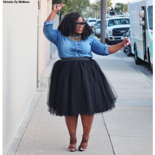 Custom Made Women Tulle Skirt Plus Size Black Pink Gril Ball Gown High waist falda Midi knee length Secret Tutu skirts