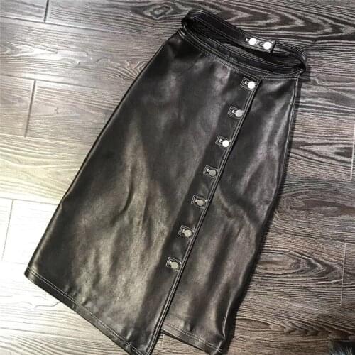 Lady real leather women skirt