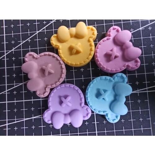 1pcs/lot resin flat back bear with bow 25mm Scrapbook Embellishment DIY Phone Decoration