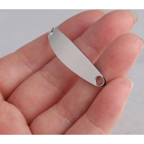 100% Stainless Steel Blank Bend Plates For Engrave 2 Hole Metal Plate Charm Connector For Bracelet Mirror Polished 10pcs