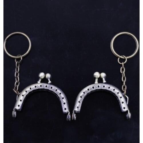 50PCS Bronze Tone 5cm Mini Arch Metal Purse Bag Frames Kiss Clasps Clutch Buckle Handbag Luggage Hardware Accessories Key Ring