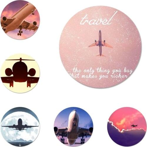 58mm Travel Map Ailplane Road sign Badge Brooch Pin Accessories For Clothes Backpack Decoration gift