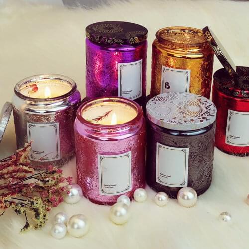 6pcs 240ml Scented Candles Glass Bottle Wedding Party Home Decor Aromatherapy Candle Jars DIY Cup Container Large