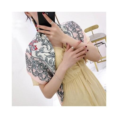 70*70cm New Small Square Scarf Female Korean Decorative Artistic All-match Scarf Female Fashion Small Neckerchief