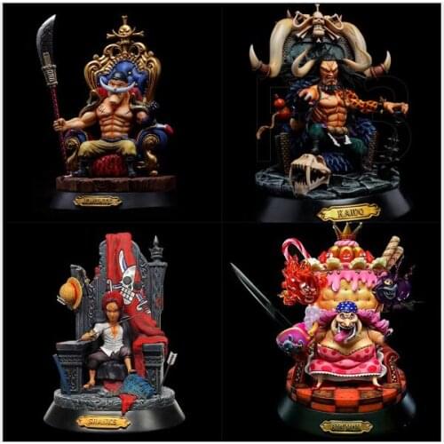 Anime One Piece Chair Four Emperors Edward Newgate White Beard Big Mom Kaido Shanks GK Statue PVC Figure Model Toys gifts