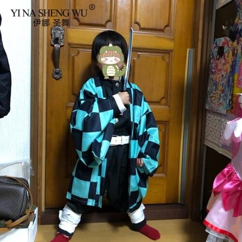 Anime Demon Slayer Kimetsu no Yaiba Cosplay Costume Kamado Tanjirou Agatsuma Zenitsu Tomioka Giyuu Cape Kids Cloak Uniforms New