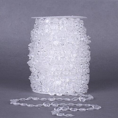 10MM Wide Glitter Transparent Plastic Lace Connect Beads Sequins For Wedding Stage Bead Curtain Home Decoration DIY Accessories