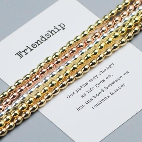 WLYeeS 6*4mm oval Hematite Beads Rice Shape Natural Stone Charm Spacer Loose beads for Jewelry bracelet necklace Making DIY Ball