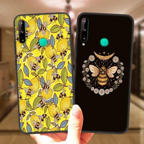 Lemon Bee Garden Honey Moon Cover For Coque Huawei P20 P10 P30 P40 Lite E Pro P30Lite Y9 2018 2019 Silicone Black Phone Cases