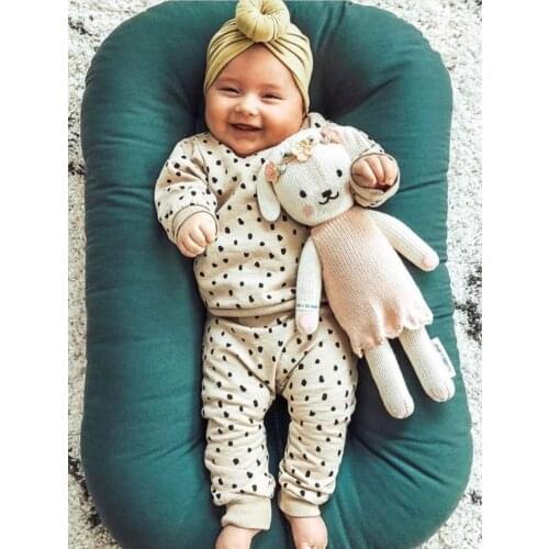 75*45cm Newborn Cotton Fabric Crib with Cushion Portable Baby Cot Bed for Toddlar Infant Cradle Crib Baby Nest