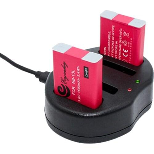NB-13L NB 13L battery 2pcs Batteries & 1pcs USB Dual Charger for Canon G5 X G7 X G9 X