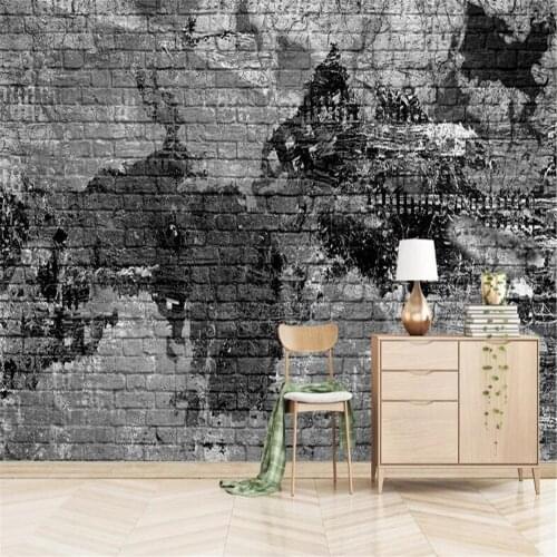 Milofi manufacturers custom wallpaper mural 3d shabby art brick wall living room background wallpaper mural