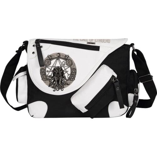 The Call of Cthulhu Necronomicon Messenger Canvas Handbag Shoulder Bag Casual CrossBody Printing School Book Bag
