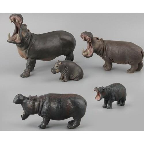 Simulation Wild Animal Hippo Model Action Figure Doll Child Educational Toys