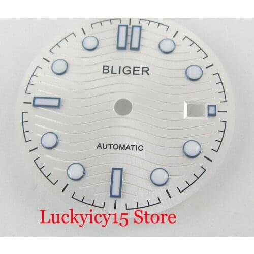 Watch Repair Tool BLIGER 31mm Grey Watch Dial Watch Face with Date Window Fit for MIYOTA Automatic Movement
